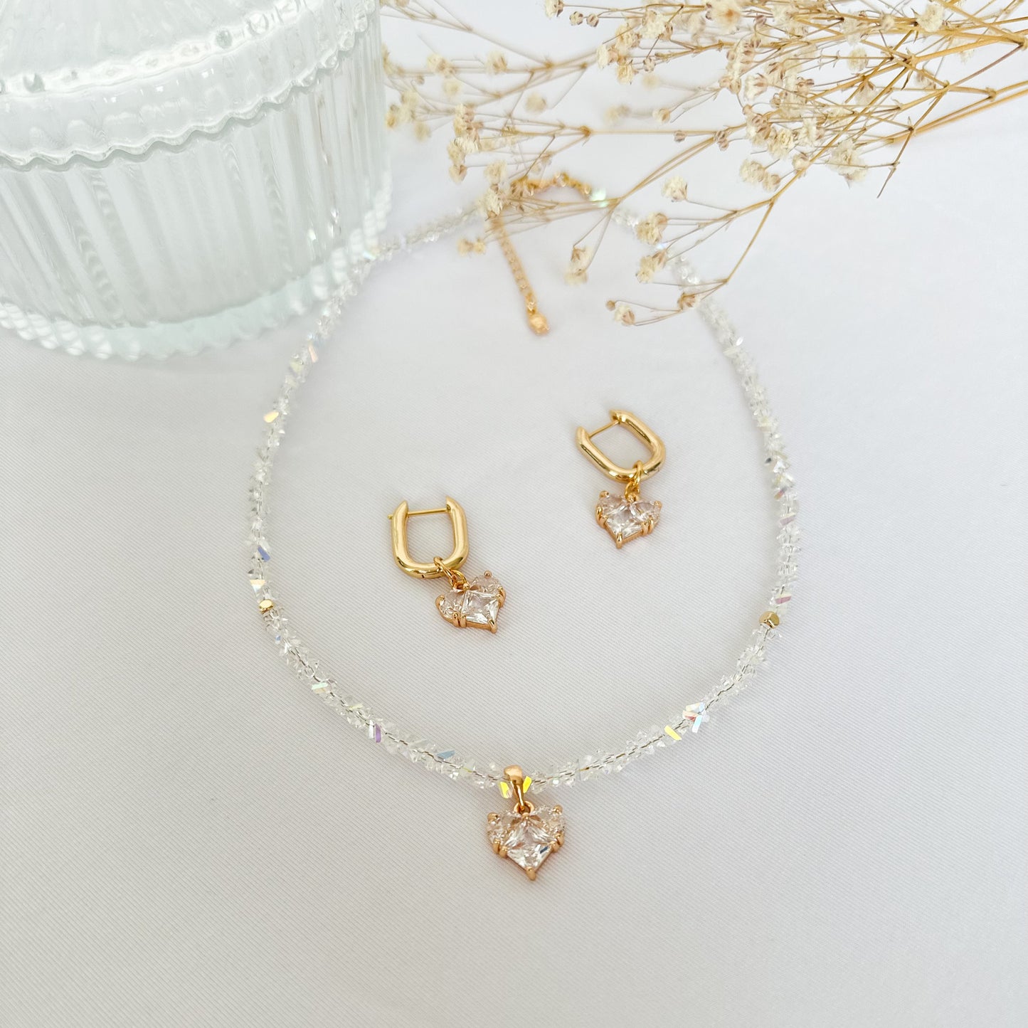 Set corazones claros