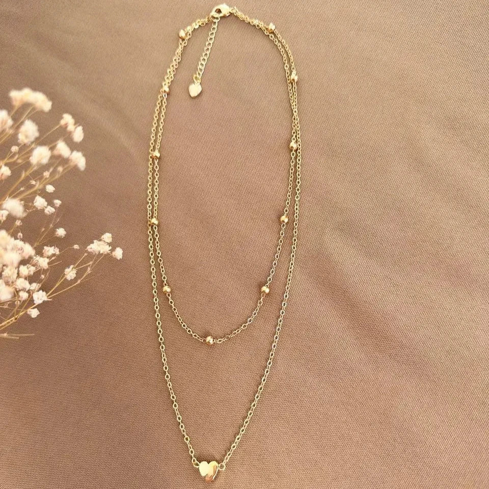 Cadena doble con corazón