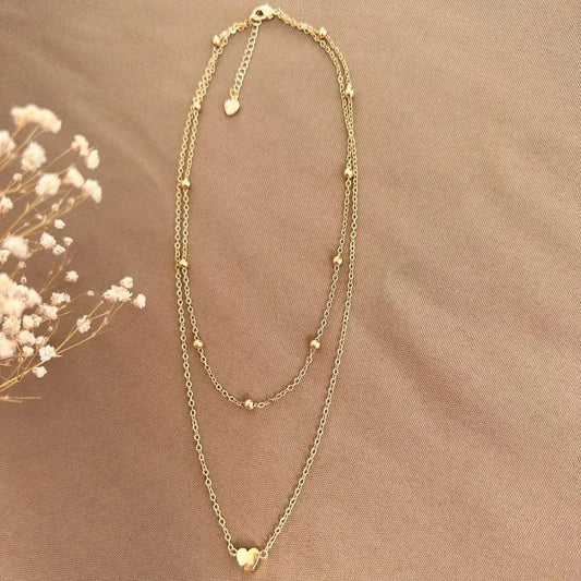 Cadena doble con corazón