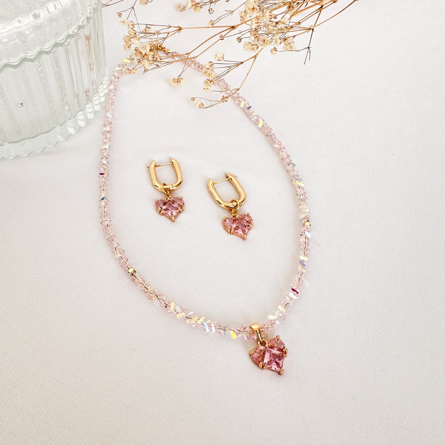 Set corazones rosas