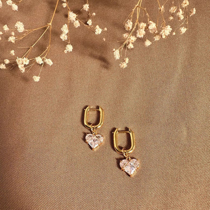 Aretes transformables corazones rosas