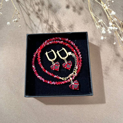 Set corazones rojos