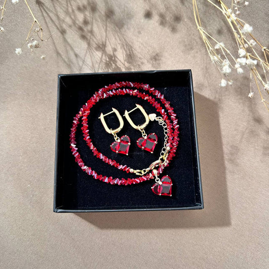 Set corazones rojos