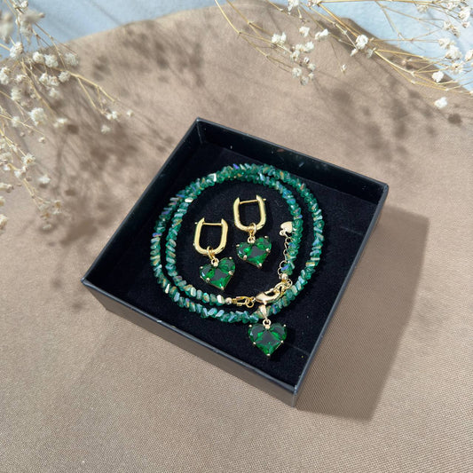 Set corazones verdes