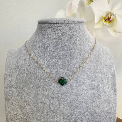 Cadena con trébol malaquita verde